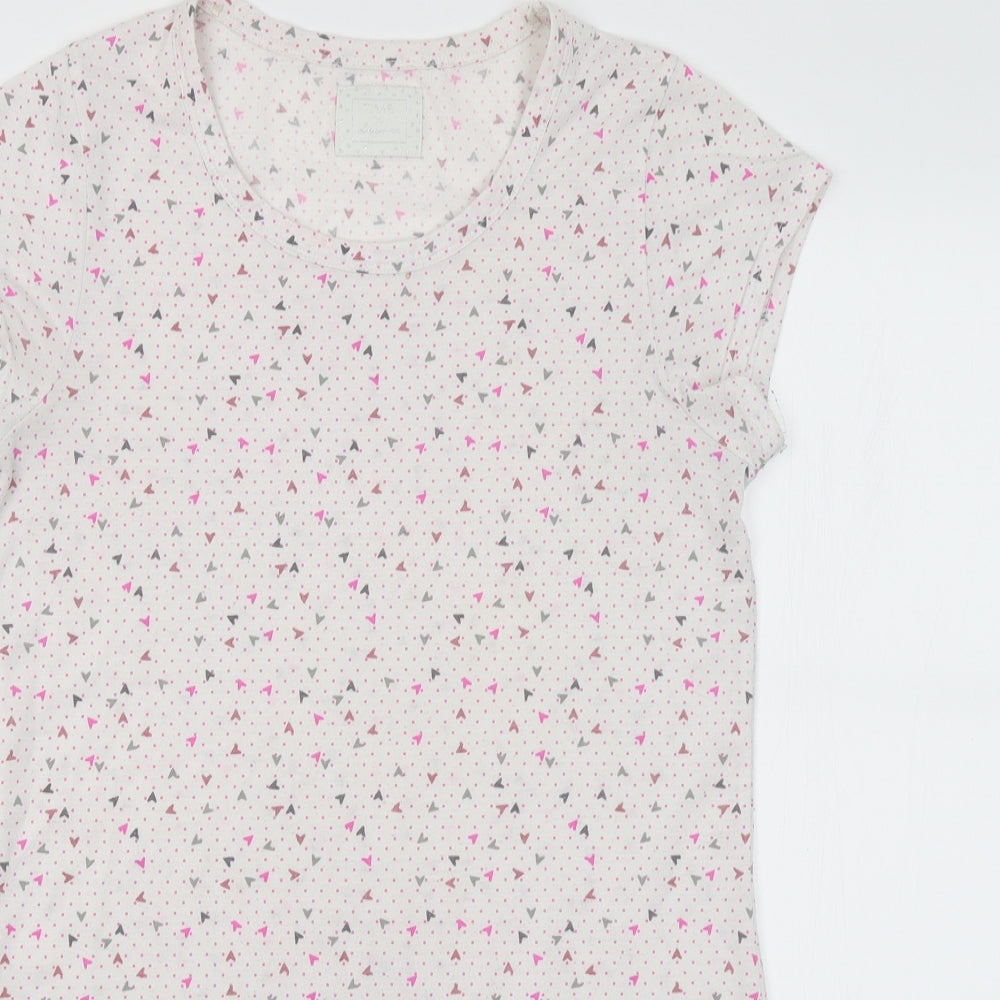 Matalan Womens White Polka Dot  Top Nightshirt Size S