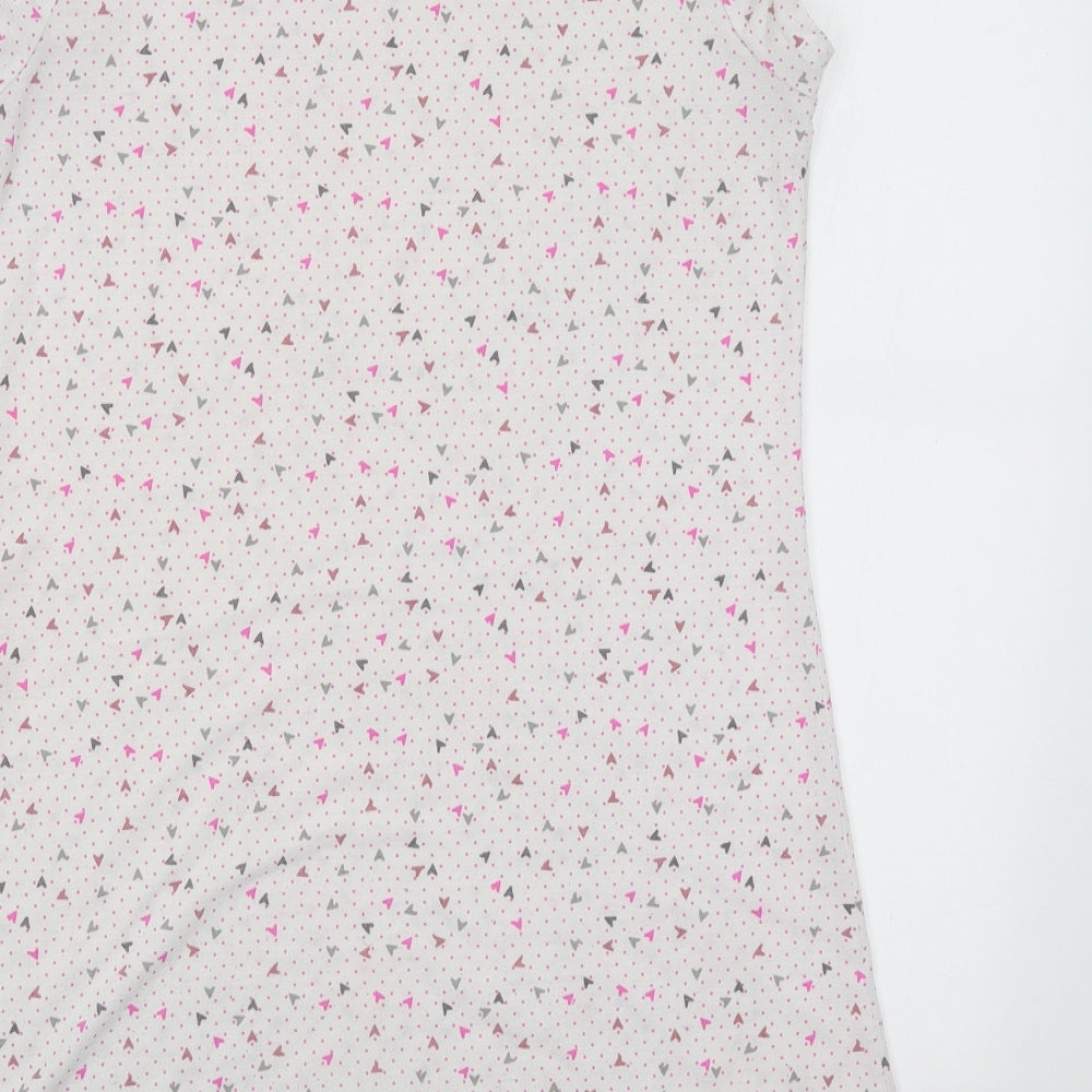 Matalan Womens White Polka Dot  Top Nightshirt Size S