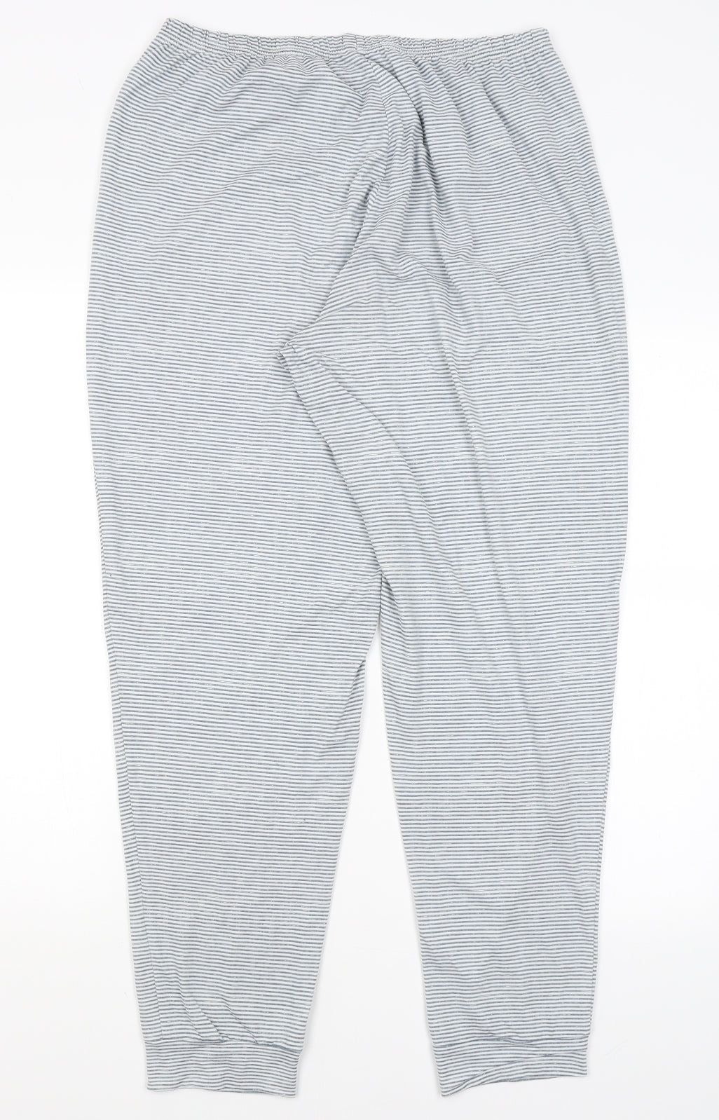 TU Womens Grey Striped  Capri Pyjama Pants Size 14
