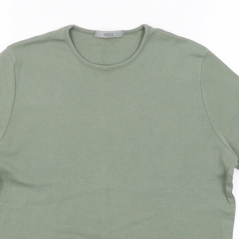 M&S Womens Green   Basic T-Shirt Size 12