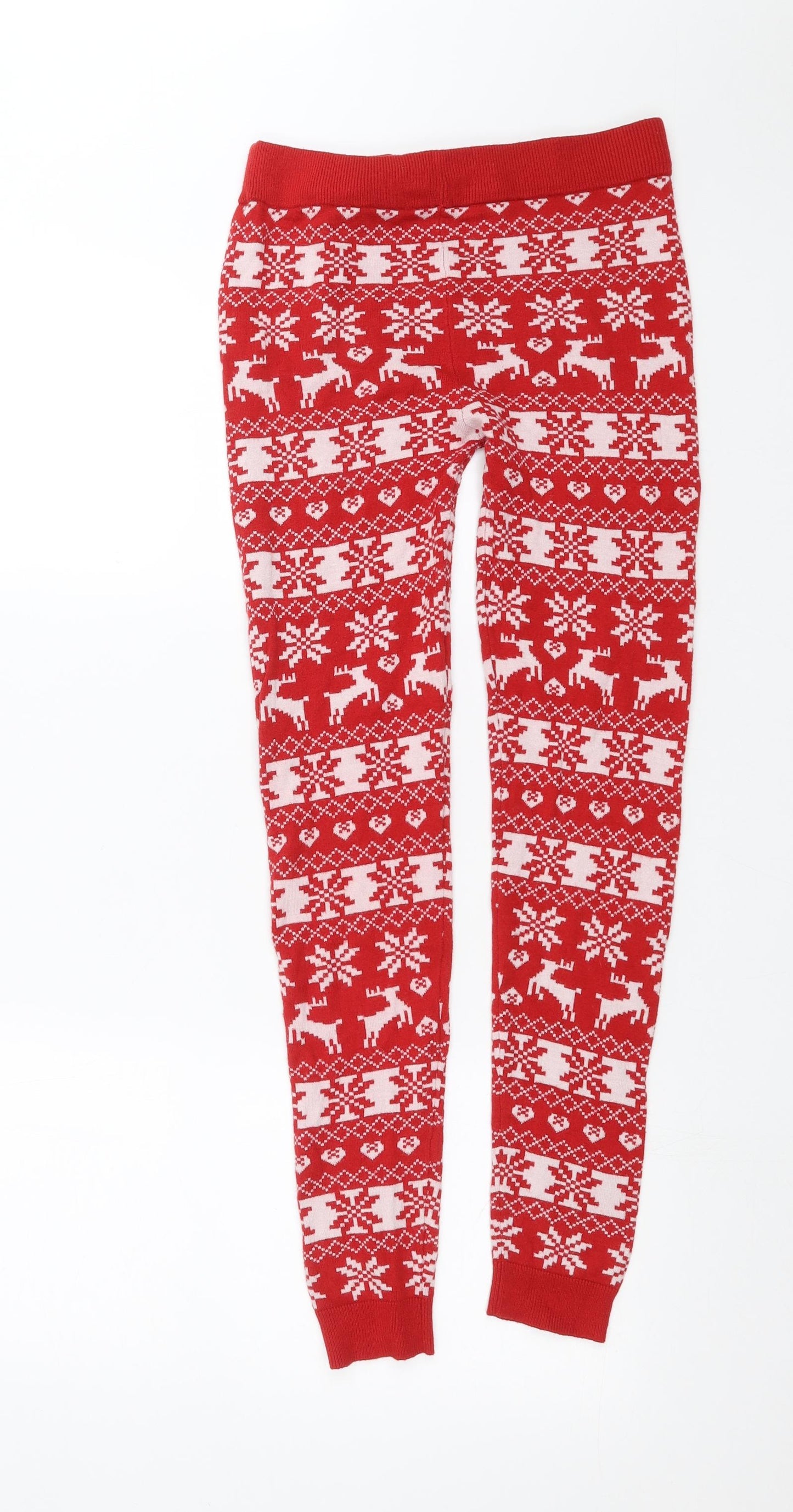 ESMARA Womens Red Fair Isle Knit  Pyjama Pants Size S  - Christmas