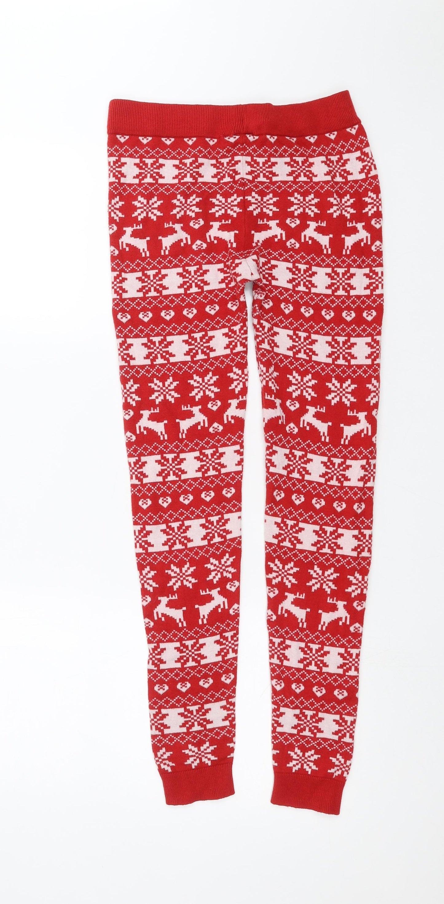 ESMARA Womens Red Fair Isle Knit  Pyjama Pants Size S  - Christmas