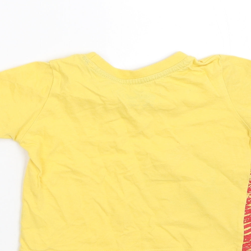 Primark Baby Yellow   Basic T-Shirt Size 9-12 Months  - monster