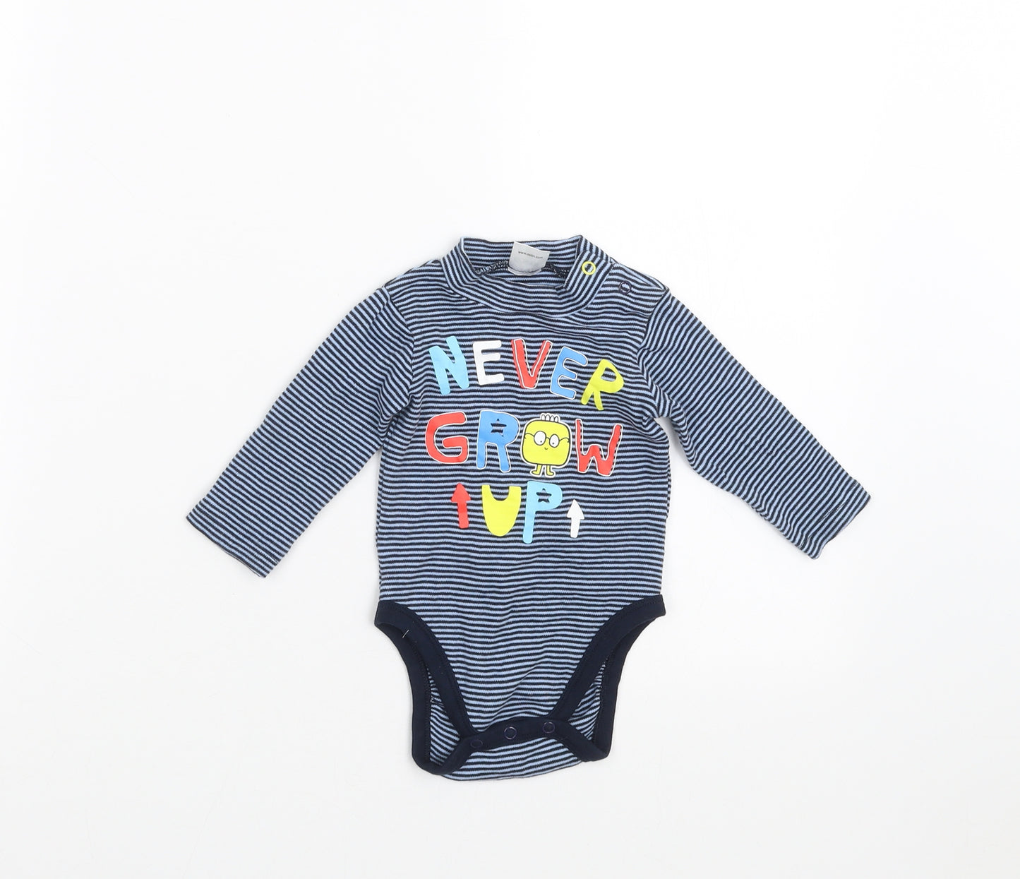 Ostin Boys Blue Striped  Babygrow One-Piece Size 0-3 Months  - never grow up