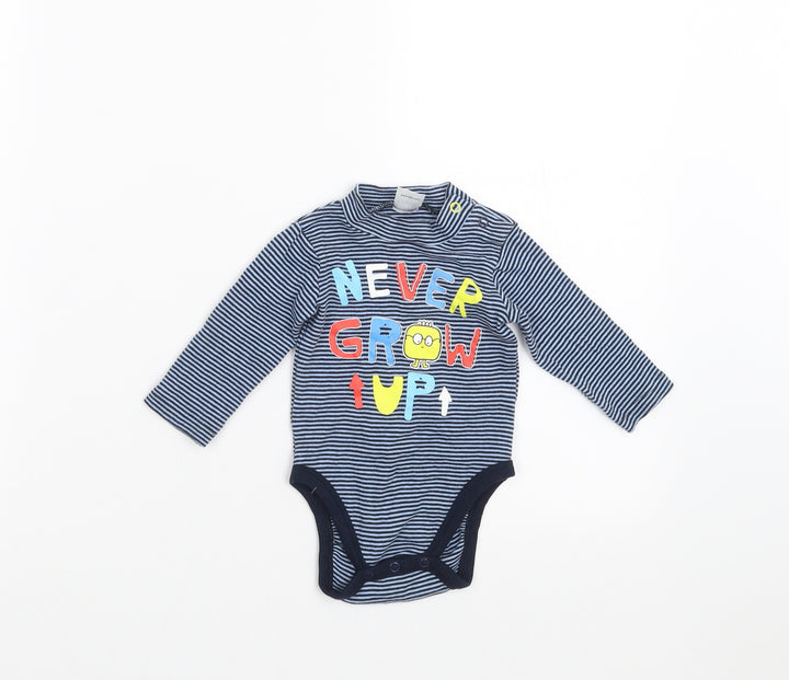 Ostin Boys Blue Striped  Babygrow One-Piece Size 0-3 Months  - never grow up