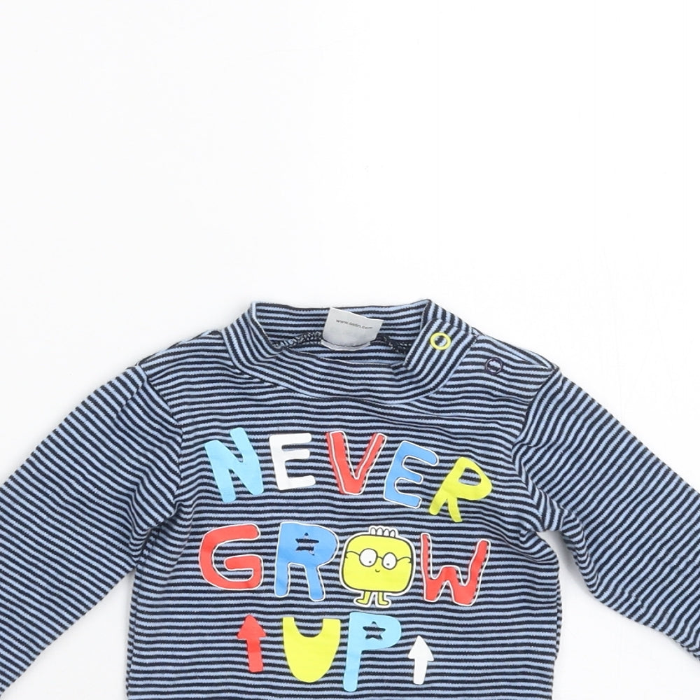 Ostin Boys Blue Striped  Babygrow One-Piece Size 0-3 Months  - never grow up