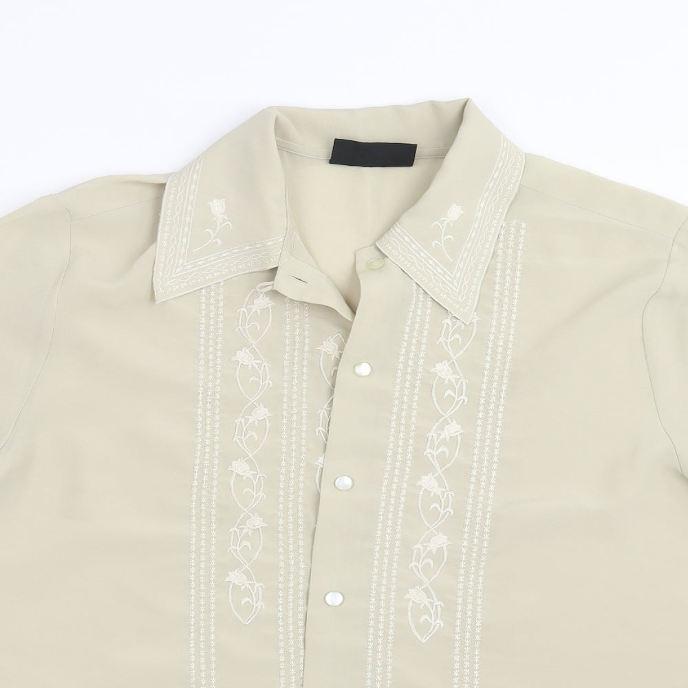 unique collection Womens Green Floral  Basic Blouse Size 14