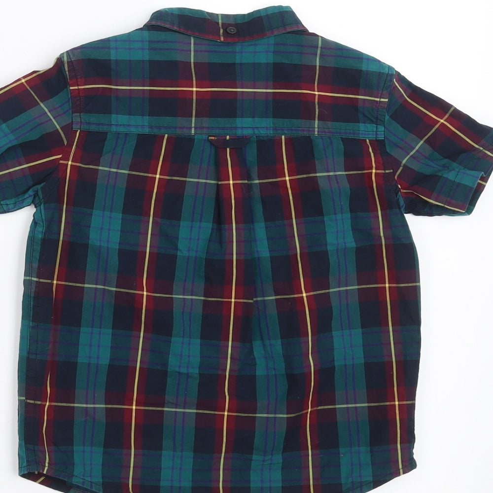 Lyle & Scott Boys Green Plaid  Basic Button-Up Size 4-5 Years
