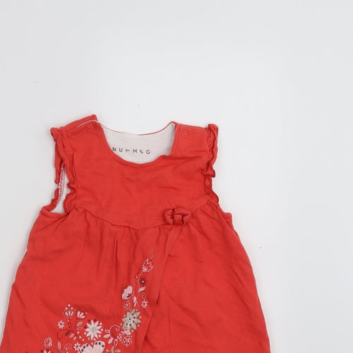 Nutmeg Girls Pink Floral  Romper Outfit/Set Size 6-9 Months