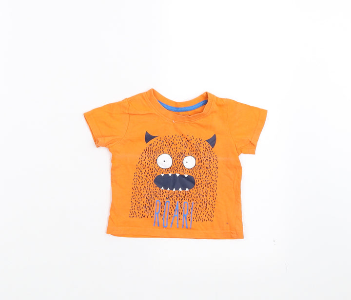 Primark Baby Orange Basic T-Shirt Size 9-12 Months - monster