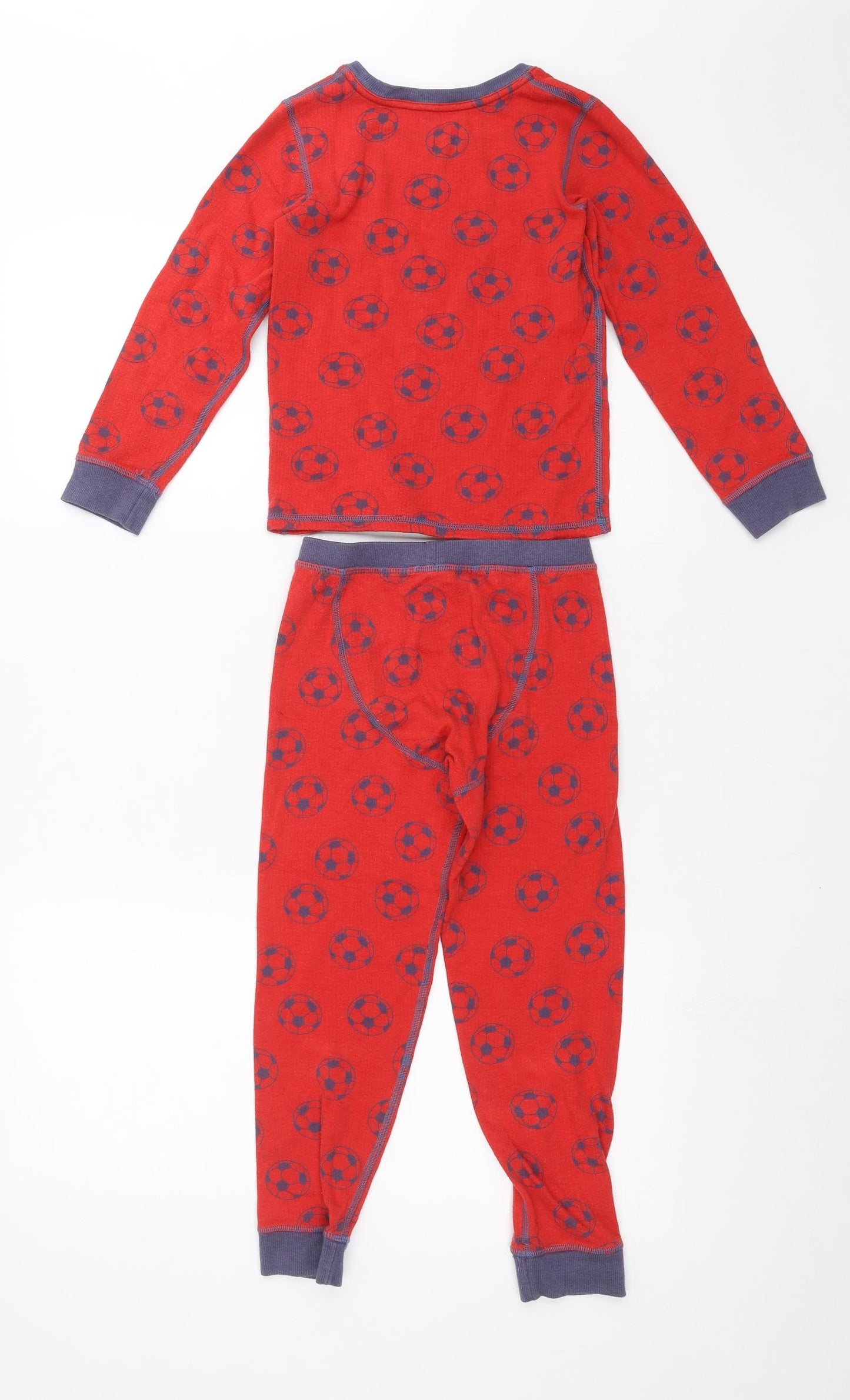 Marks and Spencer Boys Red Solid   Pyjama Set Size 7-8 Years  - football