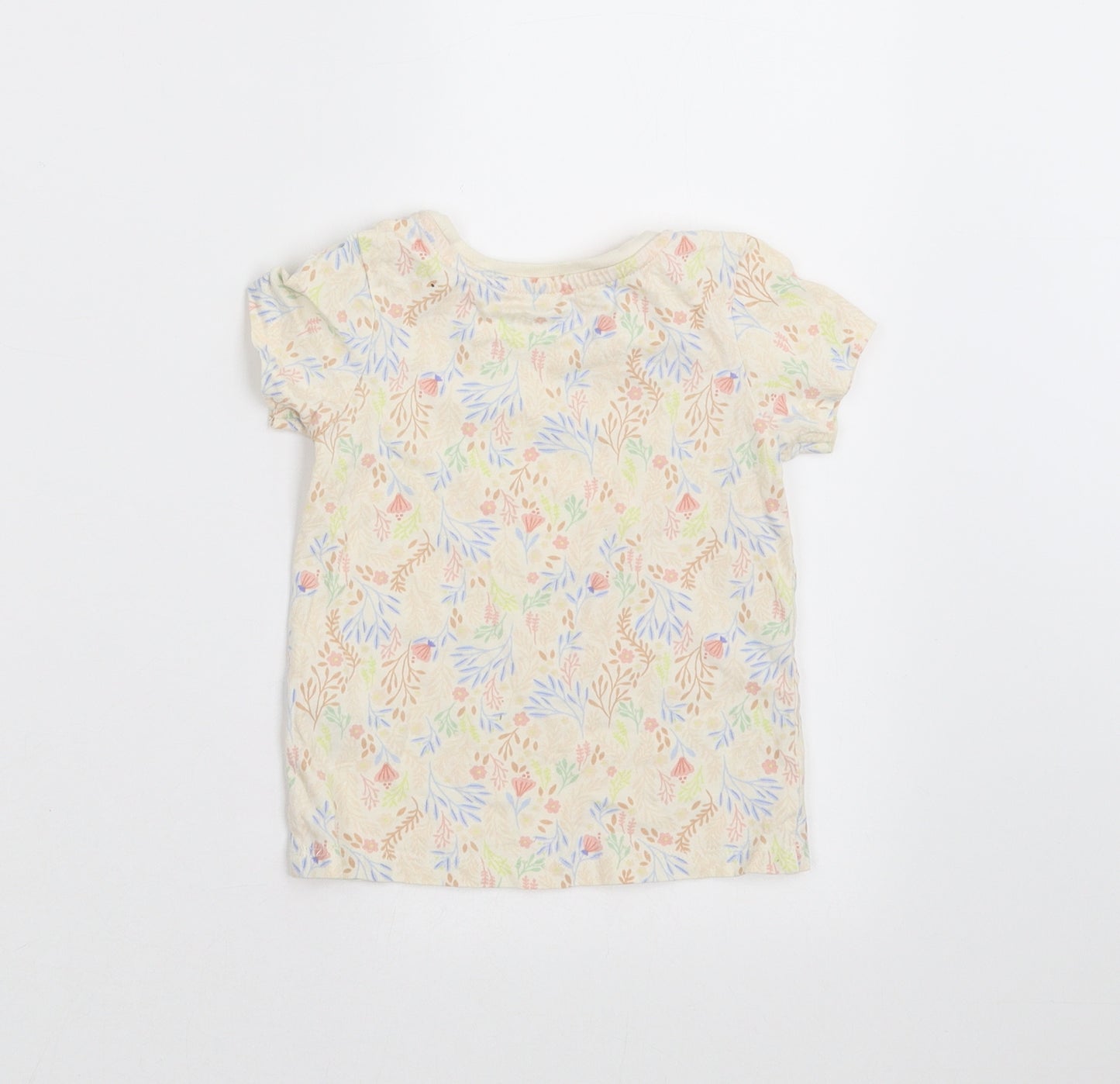 Nutmeg Girls Beige Floral  Basic T-Shirt Size 18-24 Months