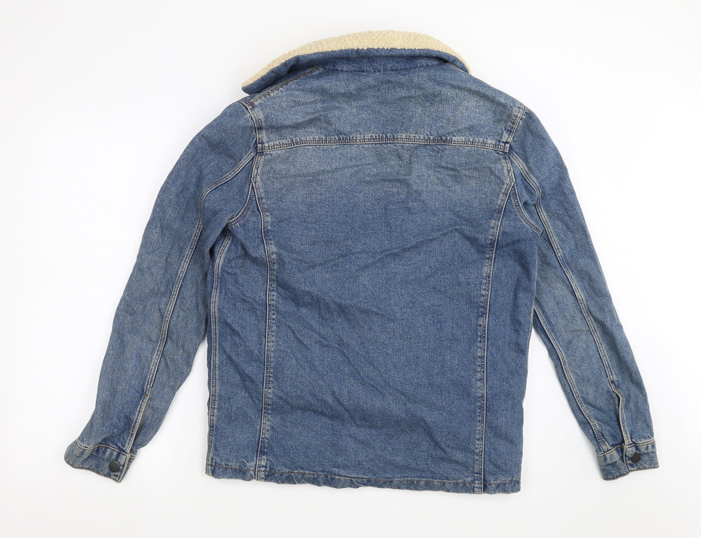 Topman Mens Blue  Denim Jacket  Size S  - fleece lined