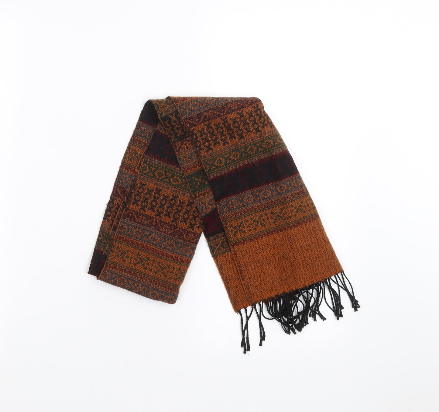 Preworn Womens Brown Geometric   Scarf