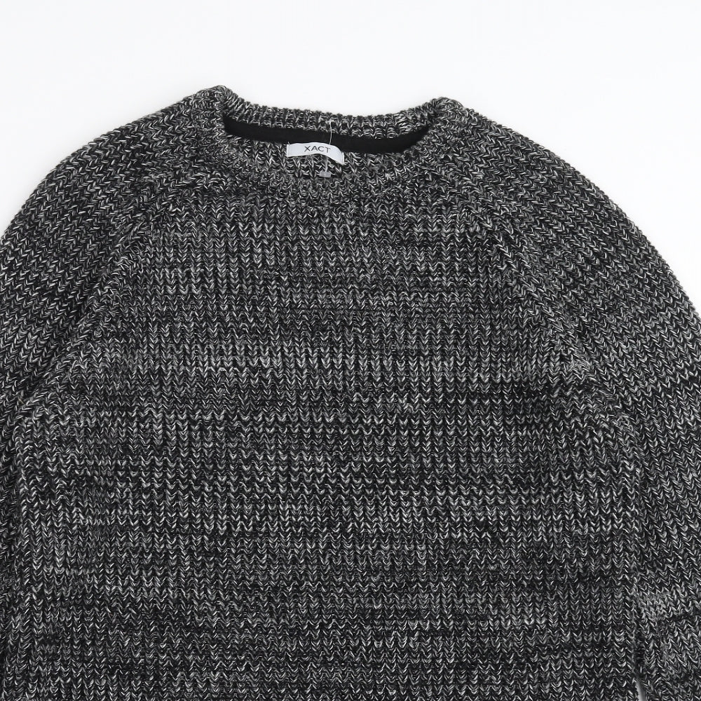 XACT Mens Grey  Knit Pullover Jumper Size L