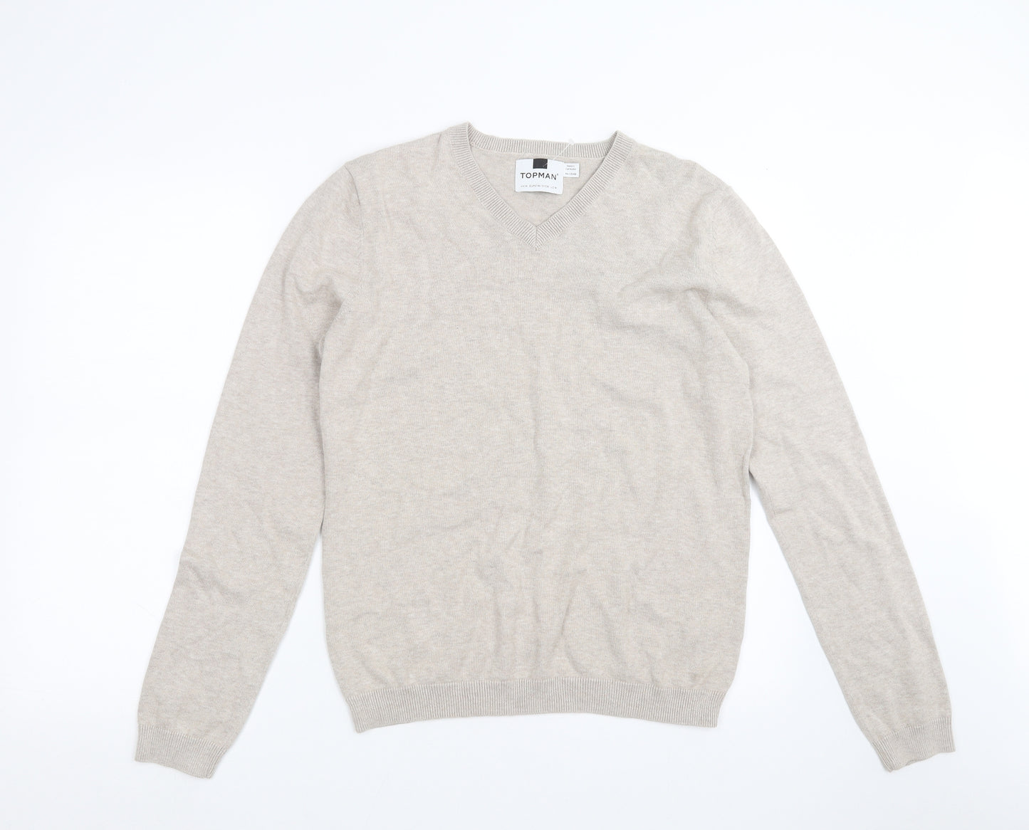 Topman Mens Beige  Knit Pullover Jumper Size M