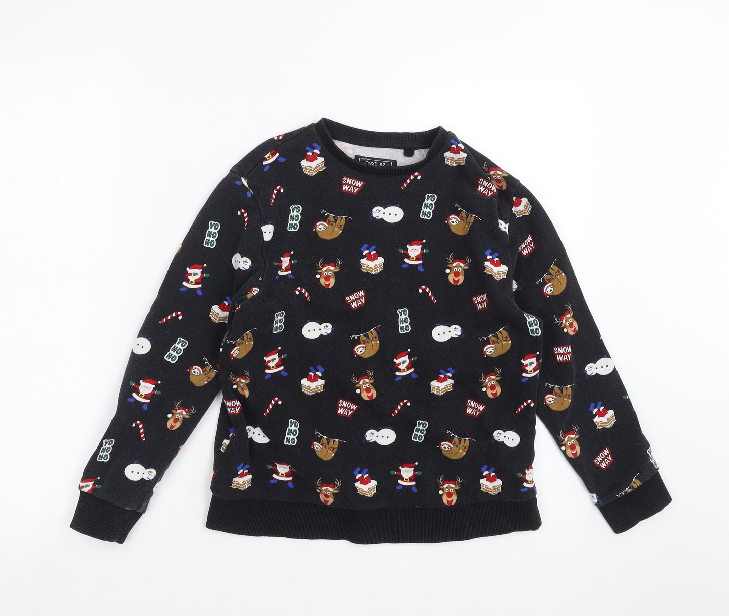NEXT Boys Black   Pullover Sweatshirt Size 9 Years  - Christmas
