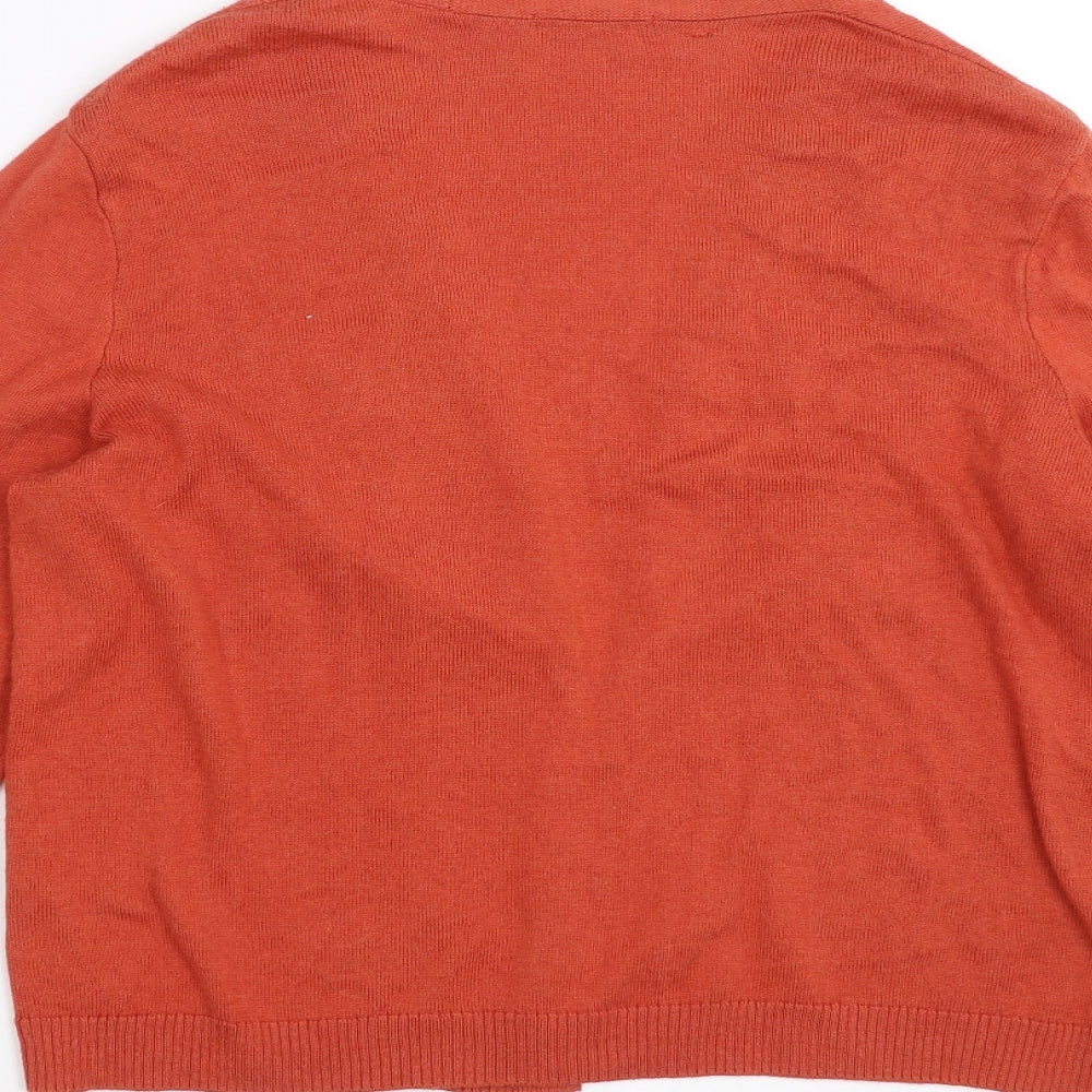 TU Womens Orange  Knit Cardigan Jumper Size 10