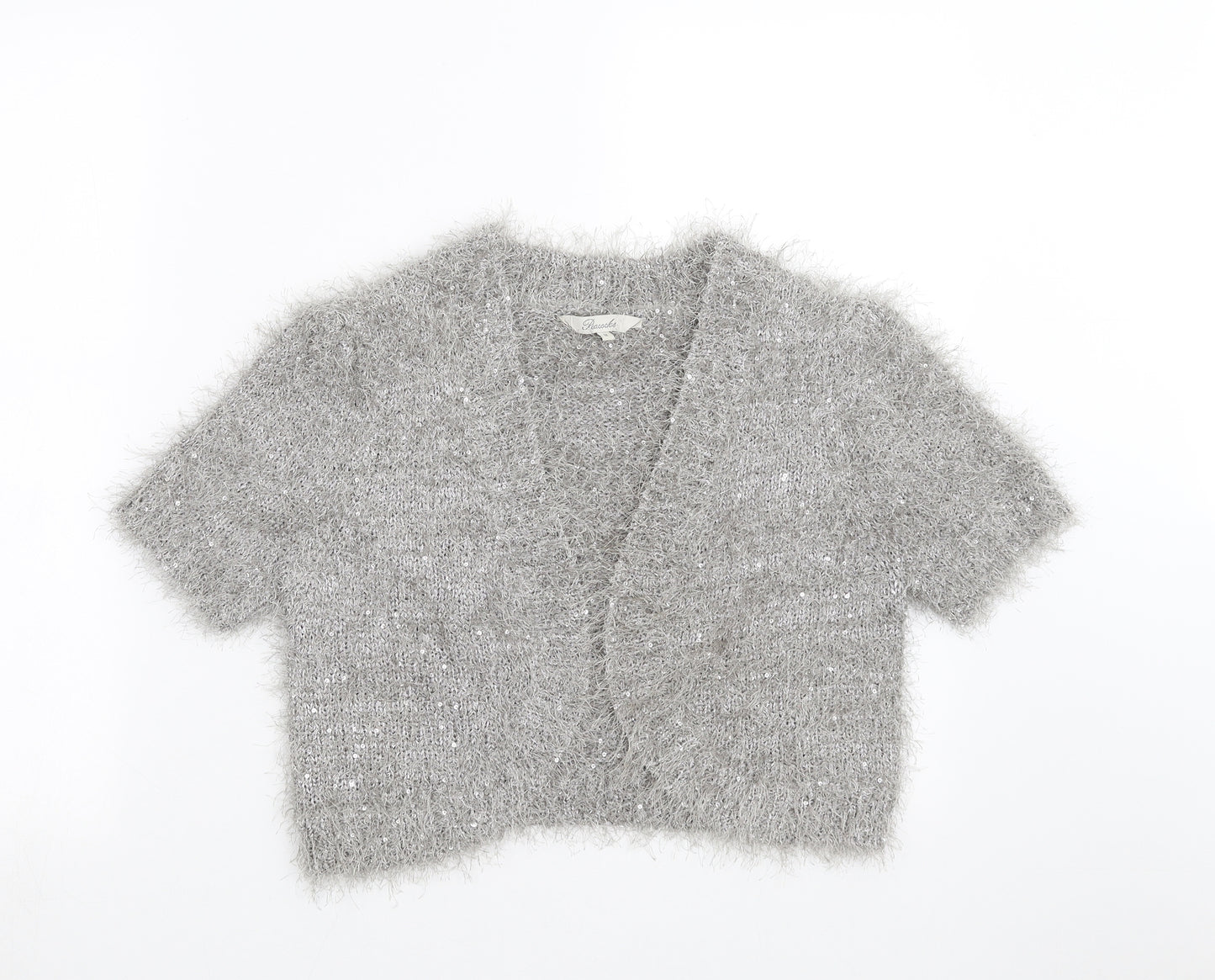 Peacocks Womens Silver   Cardigan Jumper Size M  - sequins