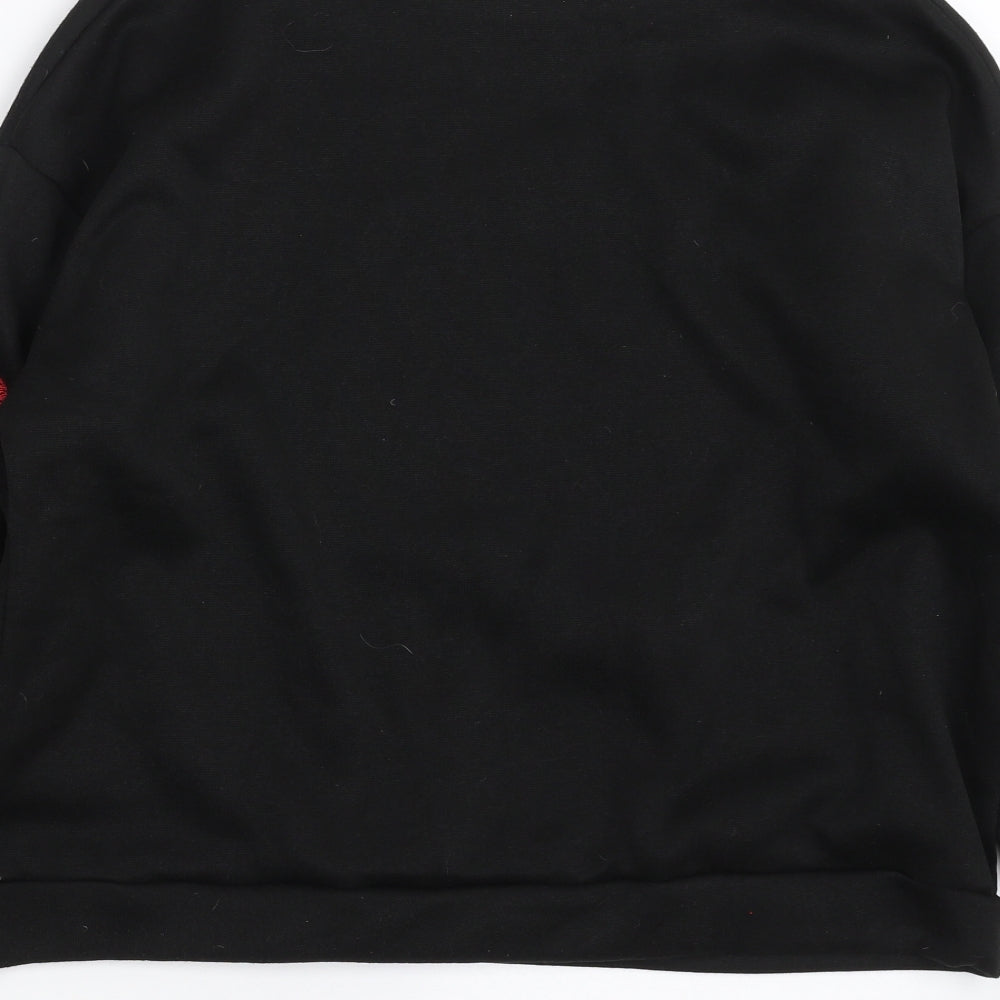 SheIn Womens Black   Pullover Sweatshirt Size XL  - Flower Sleeves