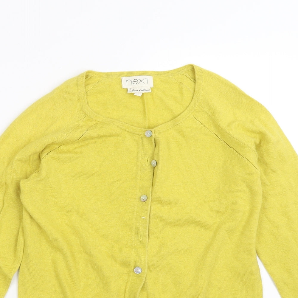 NEXT Womens Yellow  Knit Cardigan Jumper Size 8