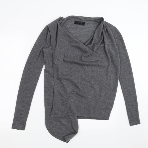 AllSaints Womens Grey   Cardigan Jumper Size M
