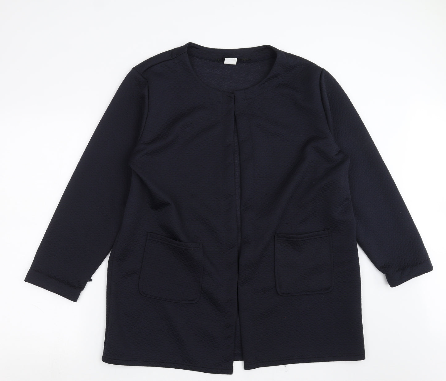 Gabriella Vicenza Womens Blue Geometric  Overcoat Jacket Size 16