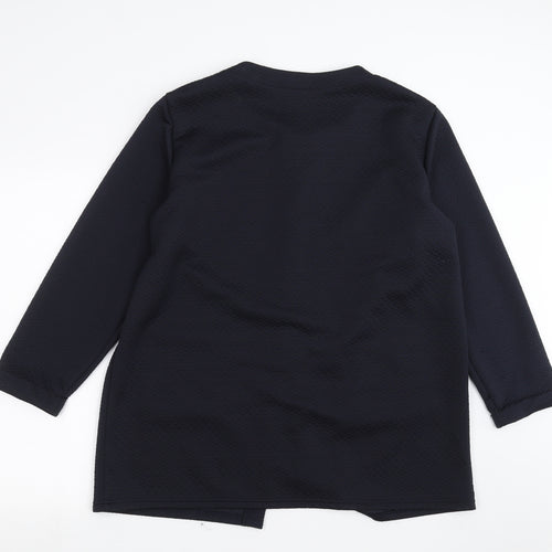 Gabriella Vicenza Womens Blue Geometric  Overcoat Jacket Size 16