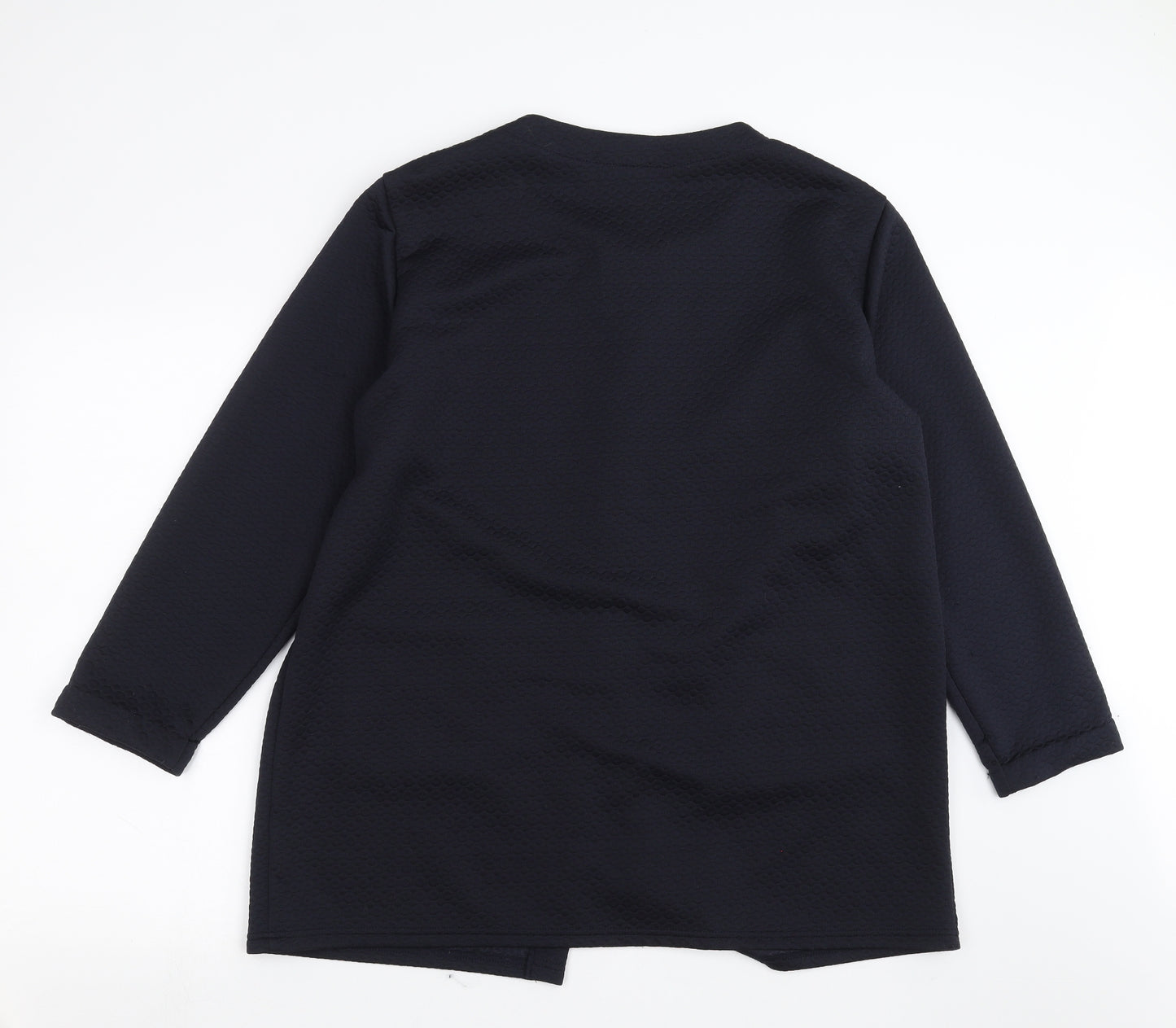 Gabriella Vicenza Womens Blue Geometric  Overcoat Jacket Size 16