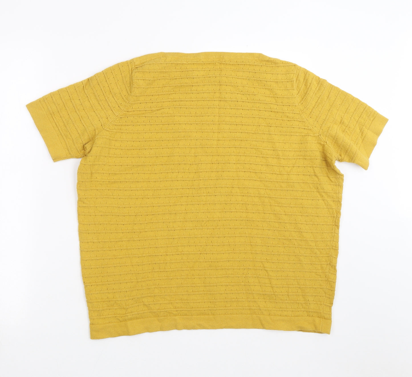 TU Womens Yellow Striped Knit Pullover Jumper Size 20