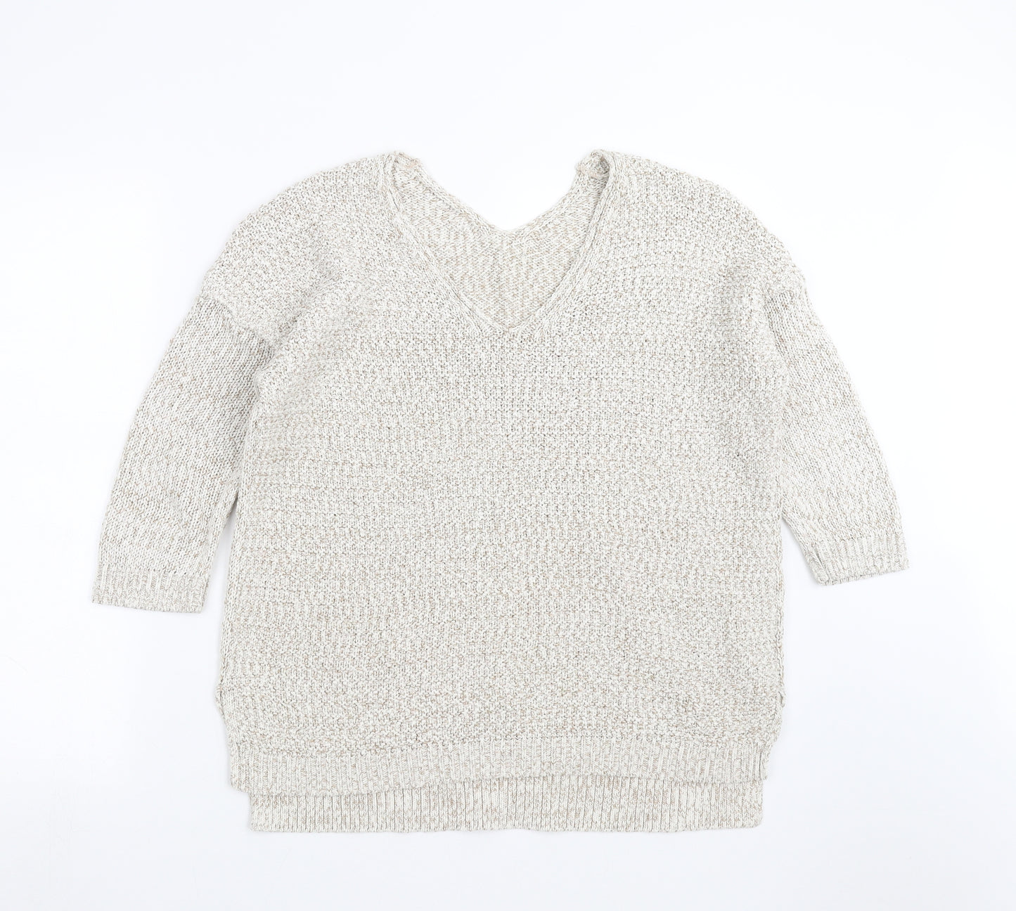 Marks and Spencer Womens Beige  Knit Pullover Jumper Size 14