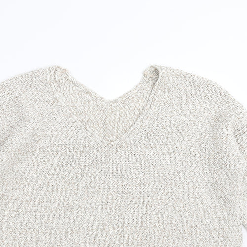 Marks and Spencer Womens Beige  Knit Pullover Jumper Size 14