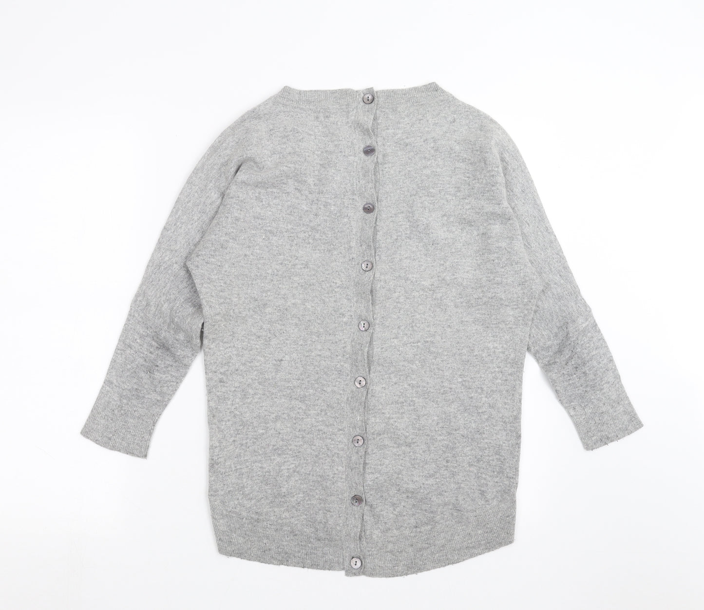 Jigsaw Womens Grey  Knit Pullover Jumper Size S  - button up back