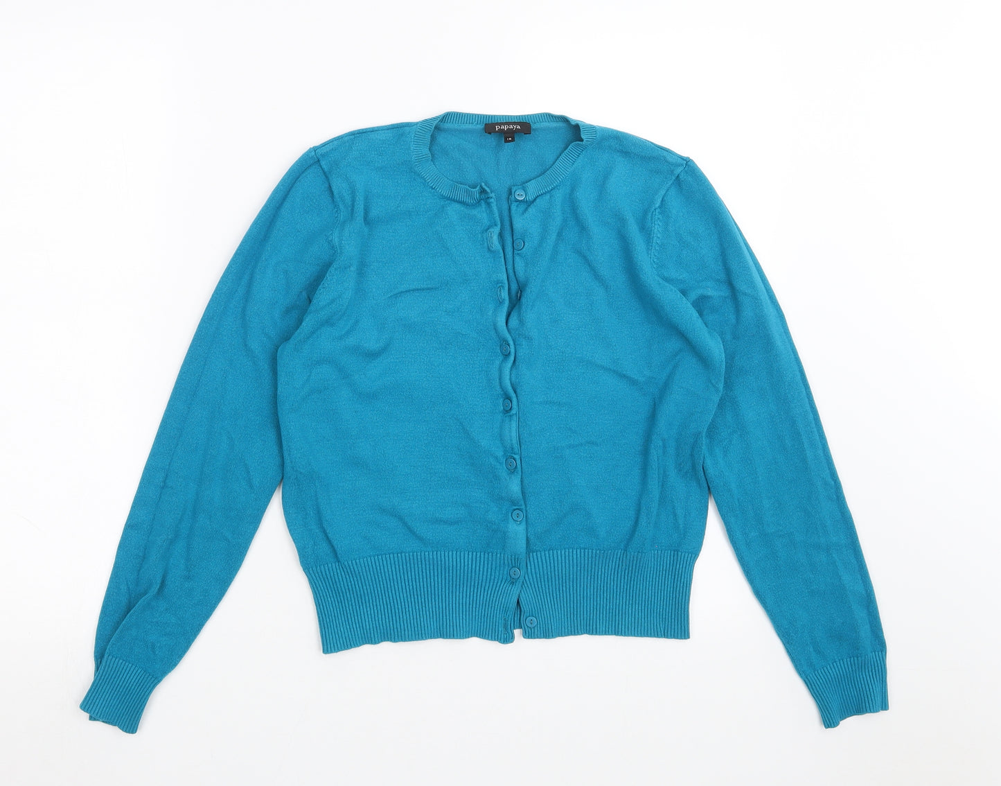 Papaya Womens Blue  Knit Cardigan Jumper Size 16