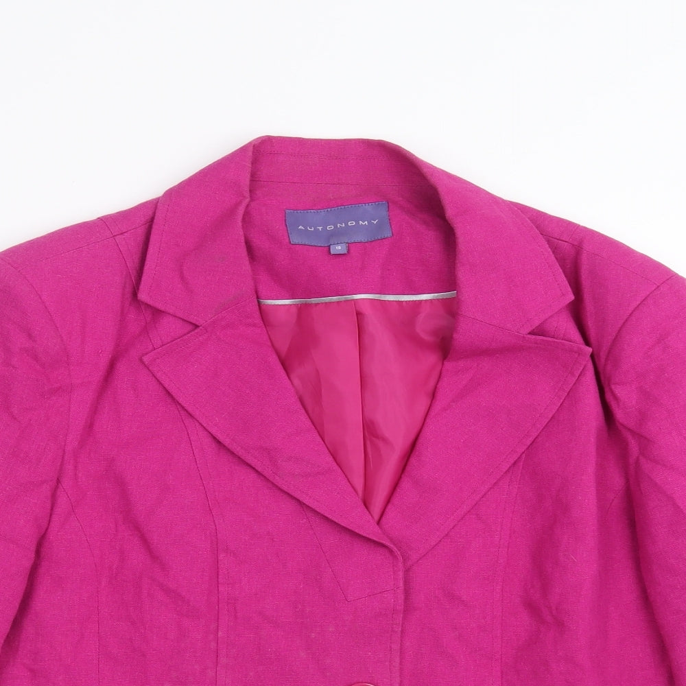 Autonomy Womens Pink   Jacket Suit Jacket Size 16