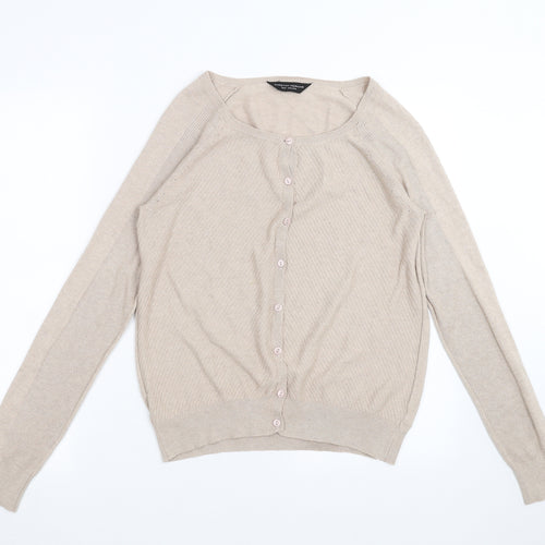 Dorothy Perkins Womens Beige Striped Knit Cardigan Jumper Size 12