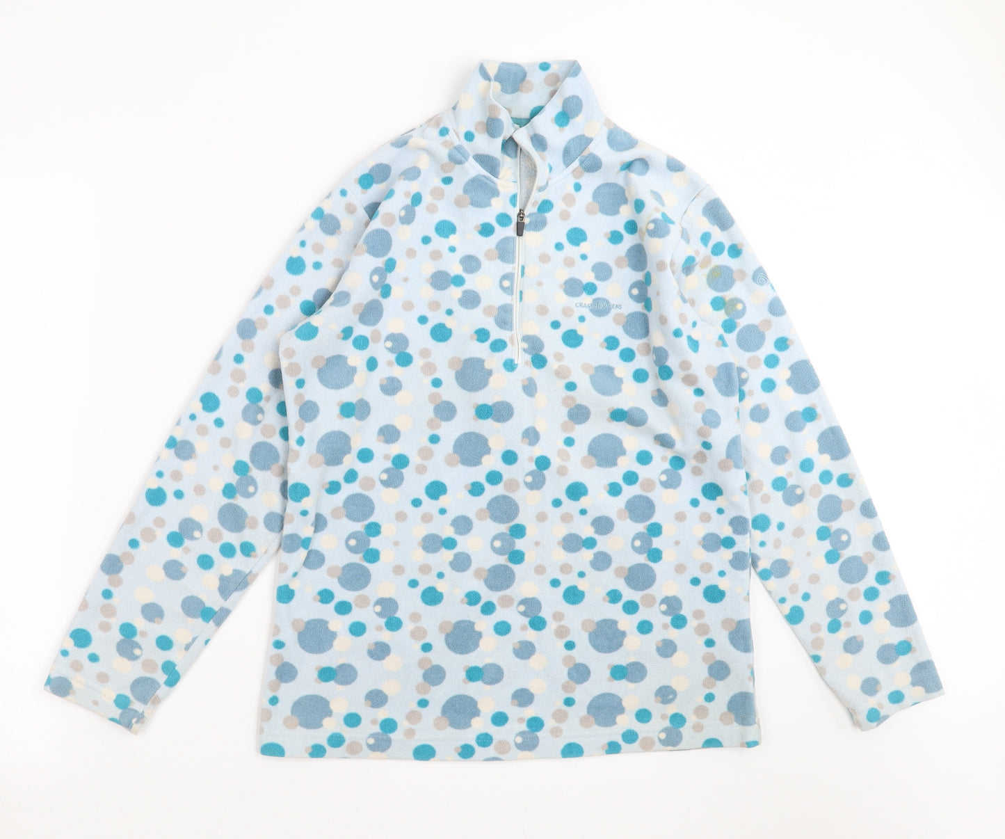 Craghoppers Womens Blue Polka Dot Fleece Pullover Jumper Size 12