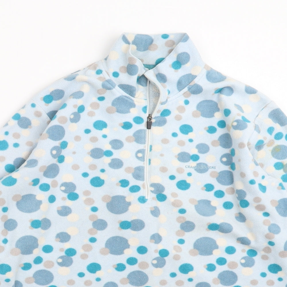 Craghoppers Womens Blue Polka Dot Fleece Pullover Jumper Size 12