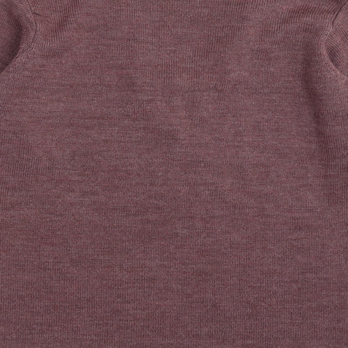 Daxon Womens Purple  Knit Pullover Jumper Size 10  - floral neck detail