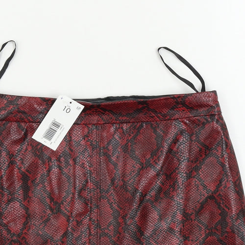 Papaya  Womens Red Animal Print  A-Line Skirt Size 10