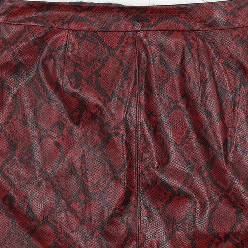 Papaya  Womens Red Animal Print  A-Line Skirt Size 10
