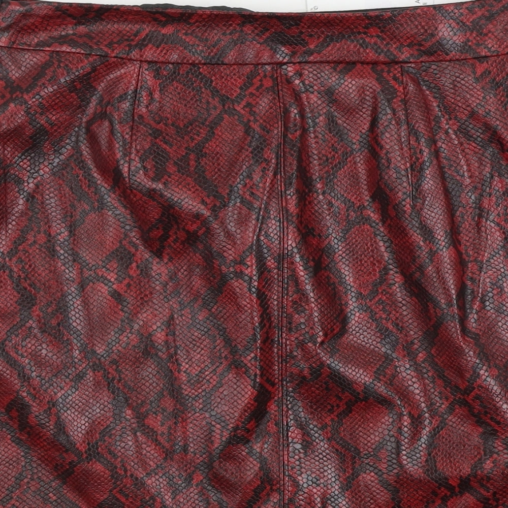 Papaya  Womens Red Animal Print  A-Line Skirt Size 10