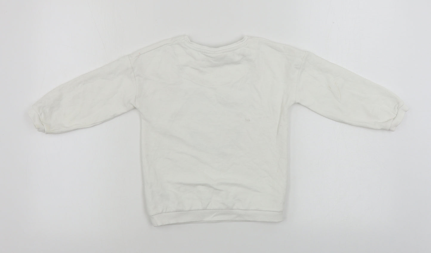 Disney  Girls White   Pullover Jumper Size 4-5 Years