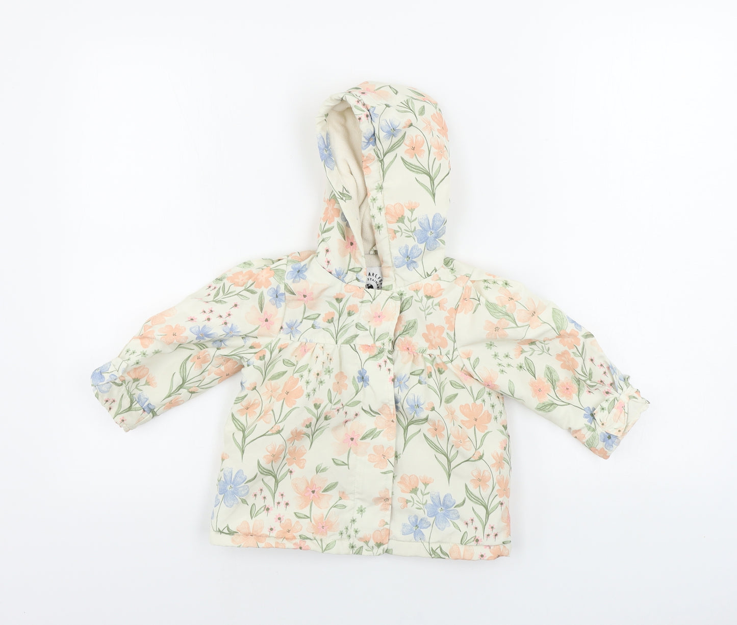 George  Girls Beige Floral  Jacket  Size 12-18 Months