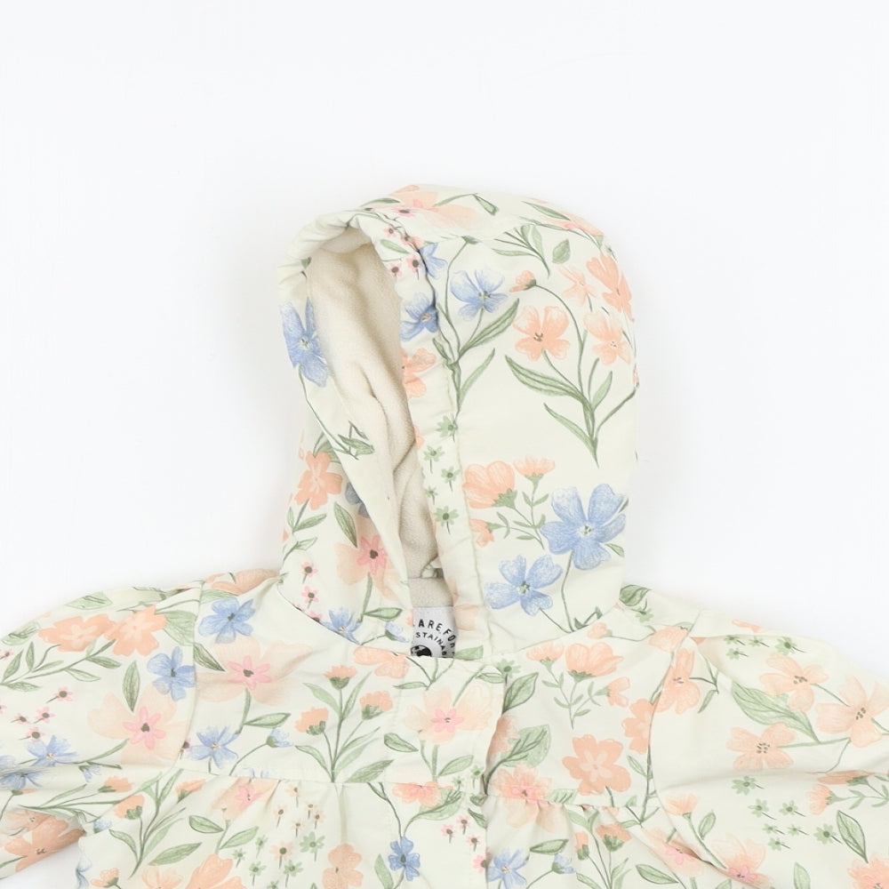 George  Girls Beige Floral  Jacket  Size 12-18 Months