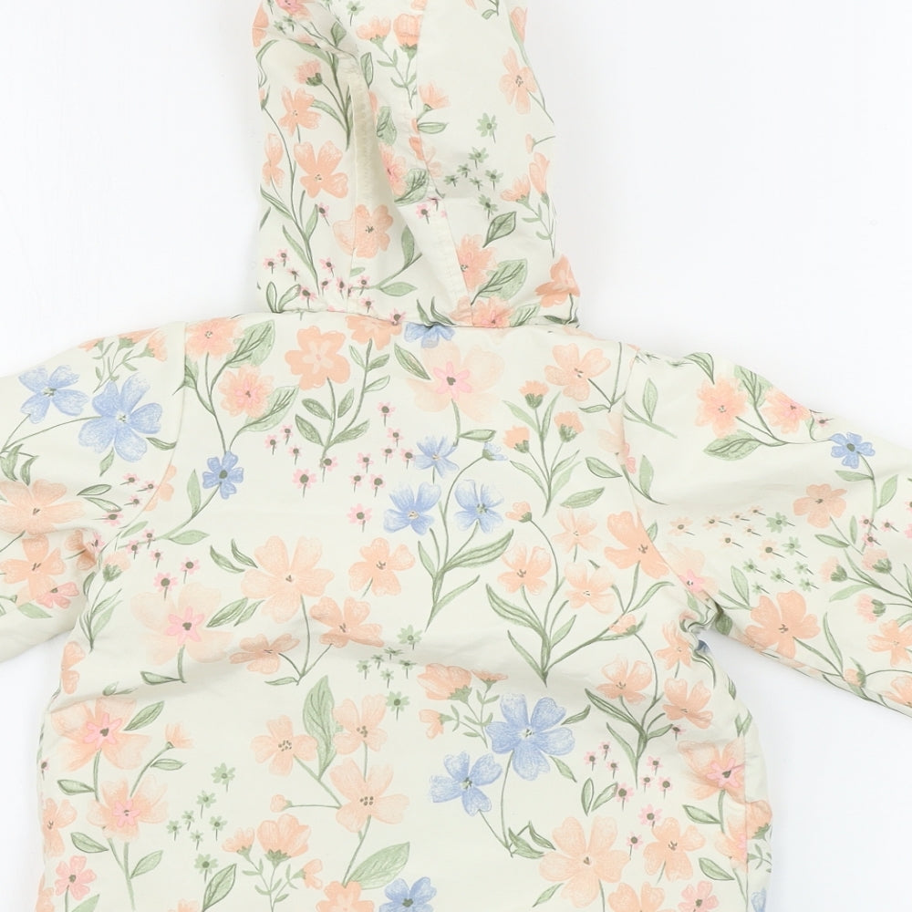 George  Girls Beige Floral  Jacket  Size 12-18 Months