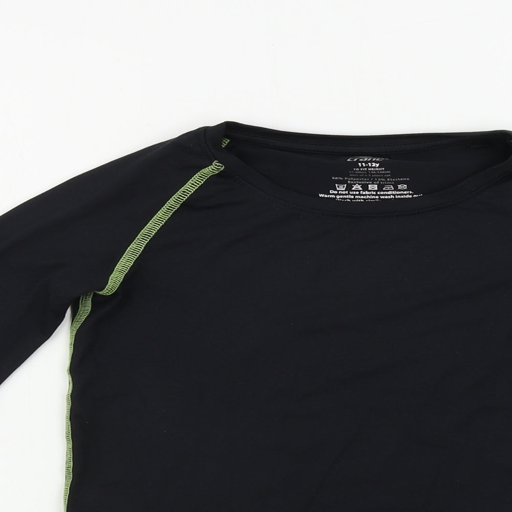 Crane Boys Black   Basic T-Shirt Size 11-12 Years
