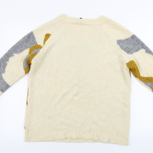 F&F  Womens Beige Geometric  Pullover Jumper Size 12