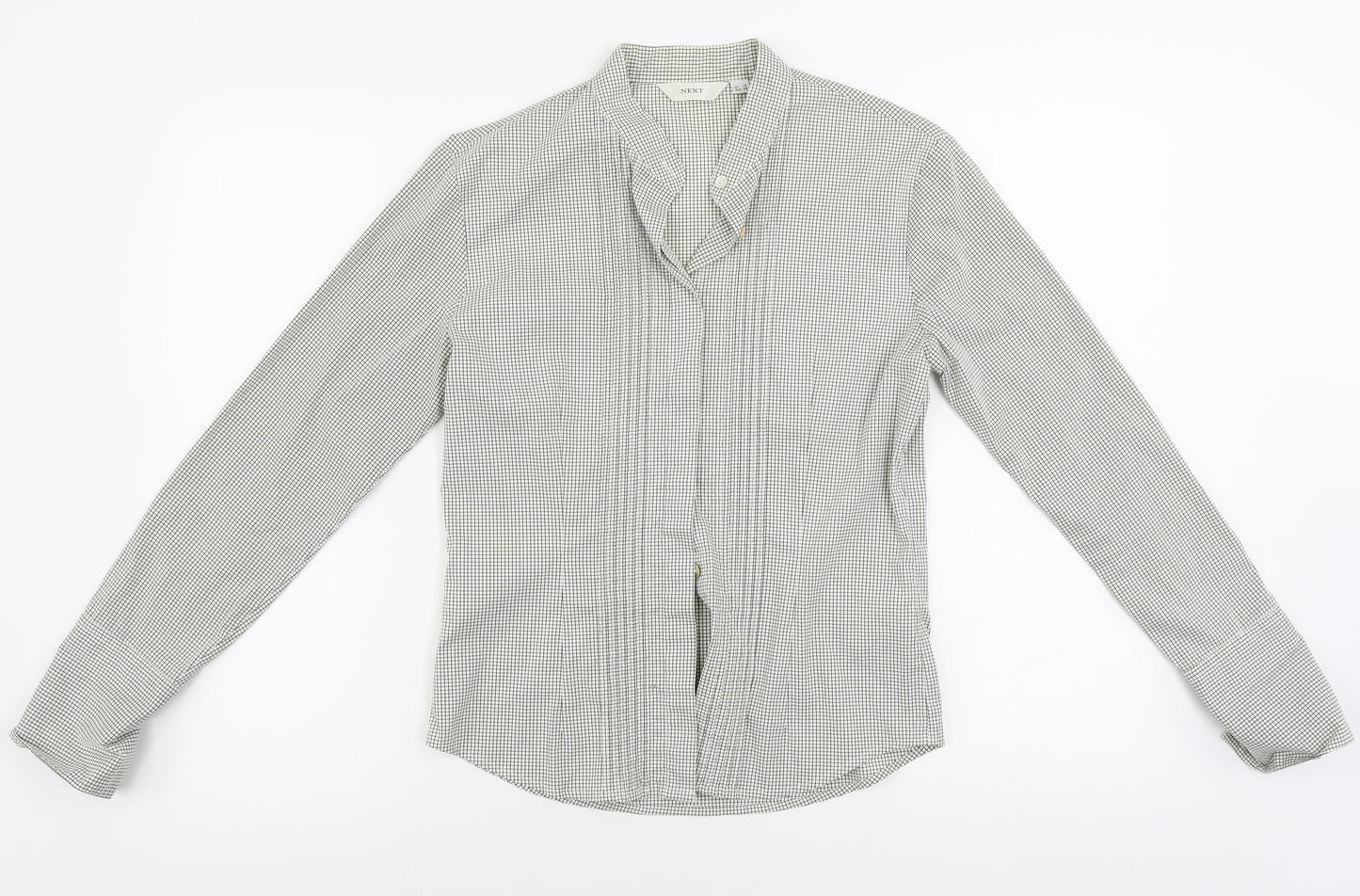 NEXT  Womens Grey Check  Basic Button-Up Size 10