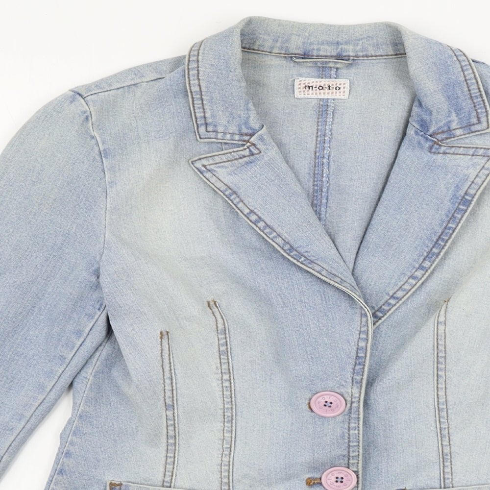 Moto Womens Blue   Jacket Coat Size 10
